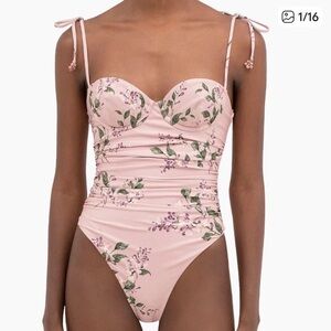 Agua By Agua Bendita Rabano Wisteria One-Piece Ruched Swimsuit